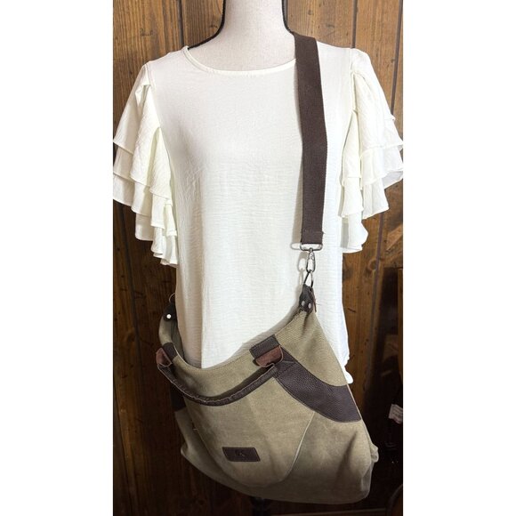 K@ Casual Canvas Crossbody Bag With Adjustable Strap - Picture 2 of 9